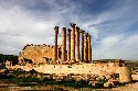 Le temple de Jerash de jour